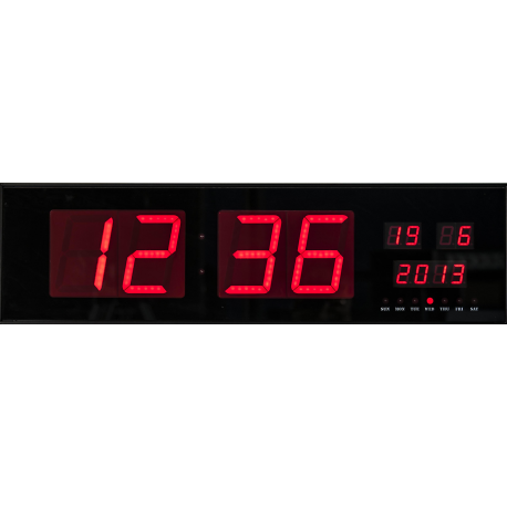 Horloge de studio a affichage led rouge rectangulaire